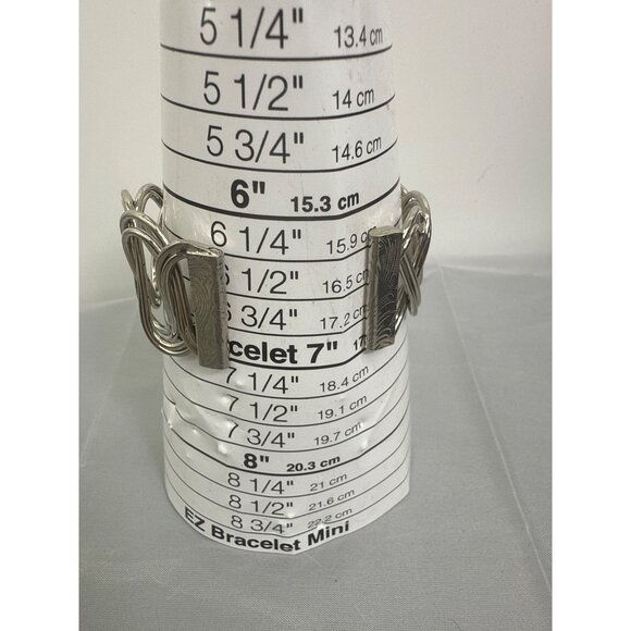 Silver Toned Celtic Twisted Wire Cuff Bracelet - Picture 4 of 4